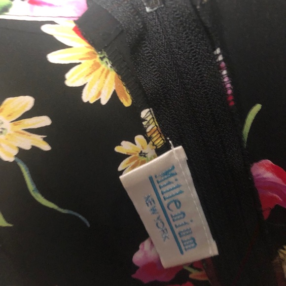 Vintage 90s Y2K Black Floral Slip Dress Size S - Picture 3 of 5